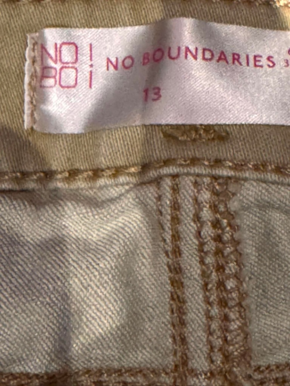 High-Waist khaki  Women’s Denim Shorts juniors size 13 - Picture 4 of 6